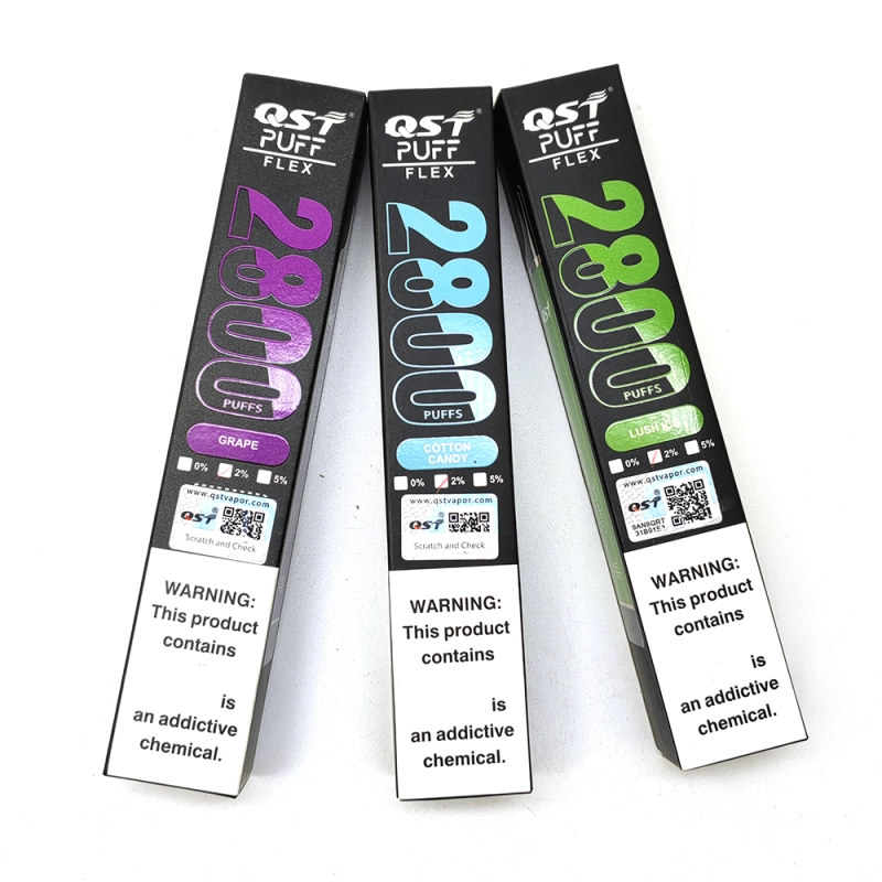 QST Puff Flex 2800 Puffs Vape Disposable Wholesale Electronic Cigarettes 0% 2% 3% 5% 8 ml Pod 850mah Battery Pen