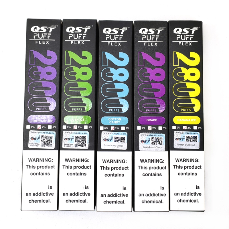 QST Puff Flex 2800 Puffs Vape Disposable Wholesale Electronic Cigarettes 0% 2% 3% 5% 8 ml Pod 850mah Battery Pen