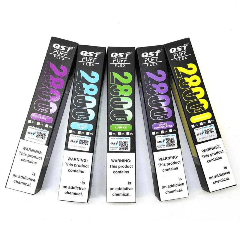 QST Puff Flex 2800 Puffs Vape Disposable Wholesale Electronic Cigarettes 0% 2% 3% 5% 8 ml Pod 850mah Battery Pen