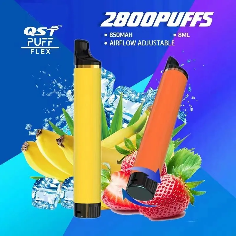 QST Puff Flex 2800 Puffs Vape Disposable Wholesale Electronic Cigarettes 0% 2% 3% 5% 8 ml Pod 850mah Battery Pen Minimum Order 100pcs