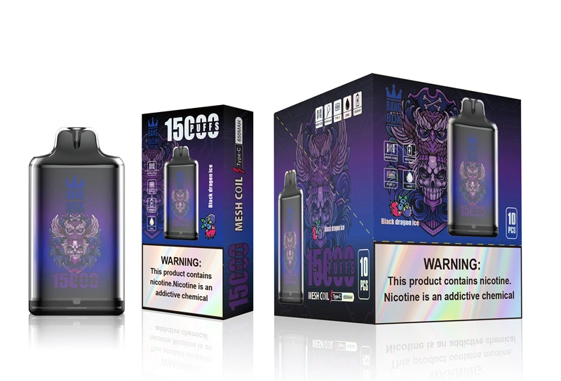 Bang Box 15000 Puffs Disposable Vape E Cigarettes 0% 2% 3% 5% Puff 15k 25ml Prefilled Pod 1.0ohm Mesh Coil 650mah Rechargeable Battery Vaper Pen
