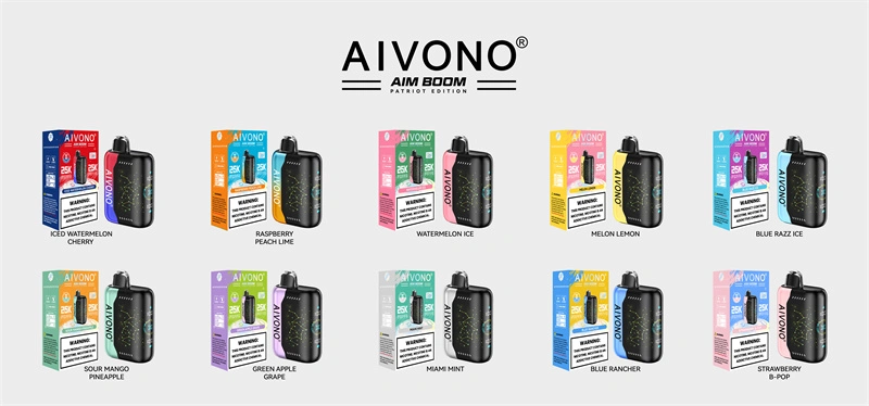 Aivono Aim Boom 25000 Puffs Smart Screen Vape Disposable Wholesale Electronic Cigarettes Puff 25k 0% 2% 3% 5% 28ml Pod Mesh Coil Star Flexible Screen 650mah Rechargeable Battery Adjustable Airflow Pen
