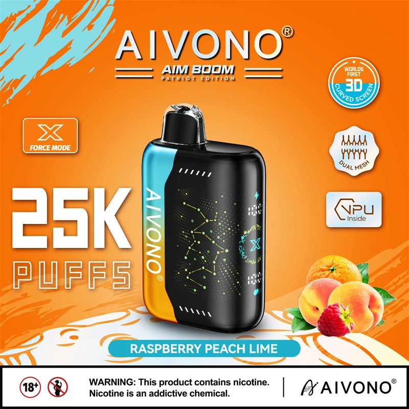 Aivono Aim Boom 25000 Puffs Smart Screen Vape Disposable Wholesale Electronic Cigarettes Puff 25k 0% 2% 3% 5% 28ml Pod Mesh Coil Star Flexible Screen 650mah Rechargeable Battery Adjustable Airflow Pen