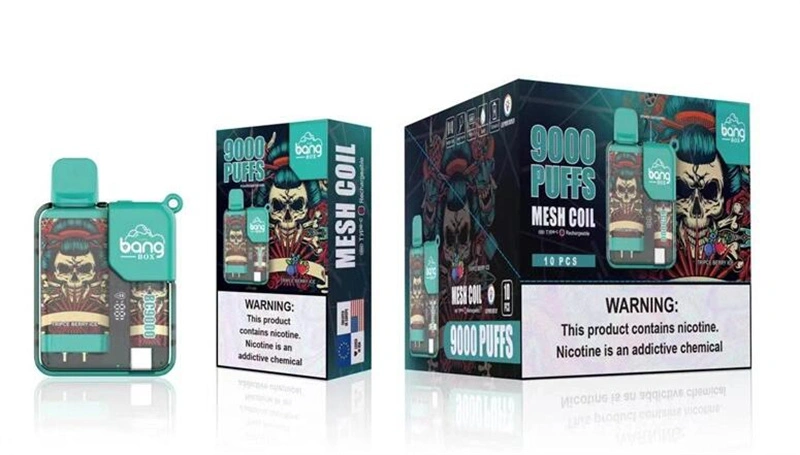 Bang Box 9000 Puffs Disposable Vape Electronic Cigarettes Puff 9k 0% 2% 3% 5% 16ml Prefilled Pod Mesh Coil 550mah Rechargeable Battery LED Power Display Pen