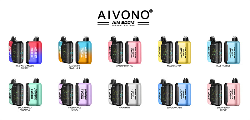 Aivono Aim Boom 25000 Puffs Smart Screen Vape Disposable Wholesale Electronic Cigarettes Puff 25k 0% 2% 3% 5% 28ml Pod Mesh Coil Star Flexible Screen 650mah Rechargeable Battery Adjustable Airflow Pen