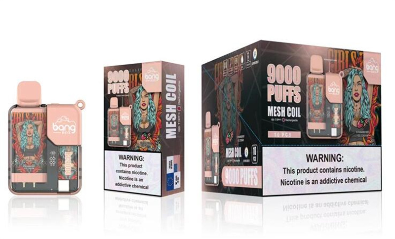 Bang Box 9000 Puffs Disposable Vape Electronic Cigarettes Puff 9k 0% 2% 3% 5% 16ml Prefilled Pod Mesh Coil 550mah Rechargeable Battery LED Power Display Pen