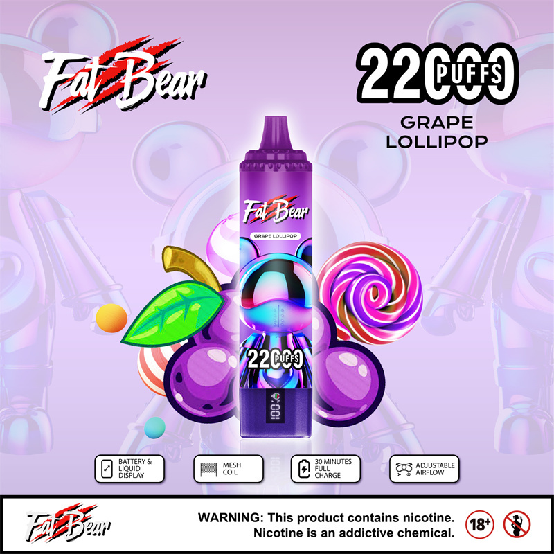 Aivono Fat Bear 22000 Puffs LED Screen Wholesale Disposable Vape Pen Electronic Cigarette Puff 22k Adjustable Airflow