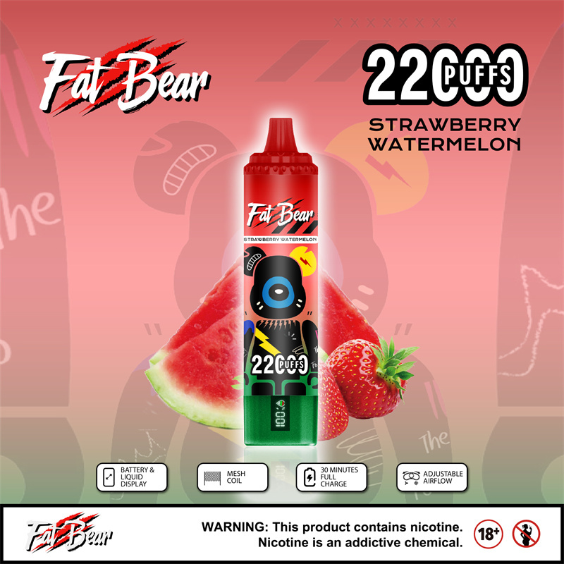 Aivono Fat Bear 22000 Puffs LED Screen Wholesale Disposable Vape Pen Electronic Cigarette Puff 22k Adjustable Airflow