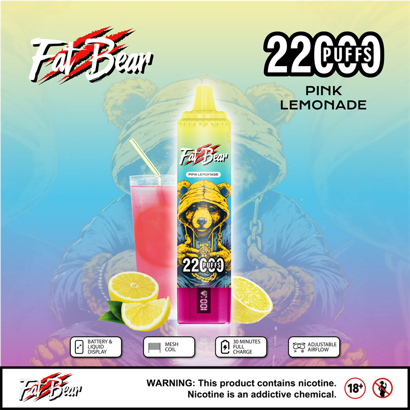 Aivono Fat Bear 22000 Puffs LED Screen Wholesale Disposable Vape Pen Electronic Cigarette Puff 22k Adjustable Airflow