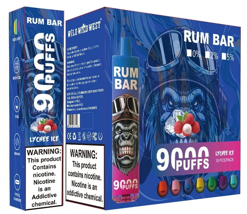 QST Rum Bar 9000 Puffs Wholesale Disposable Electronic Cigarette 18ML Mesh Coil Pod 600mah Rechageable Battery Puff 9k Vape Pen
