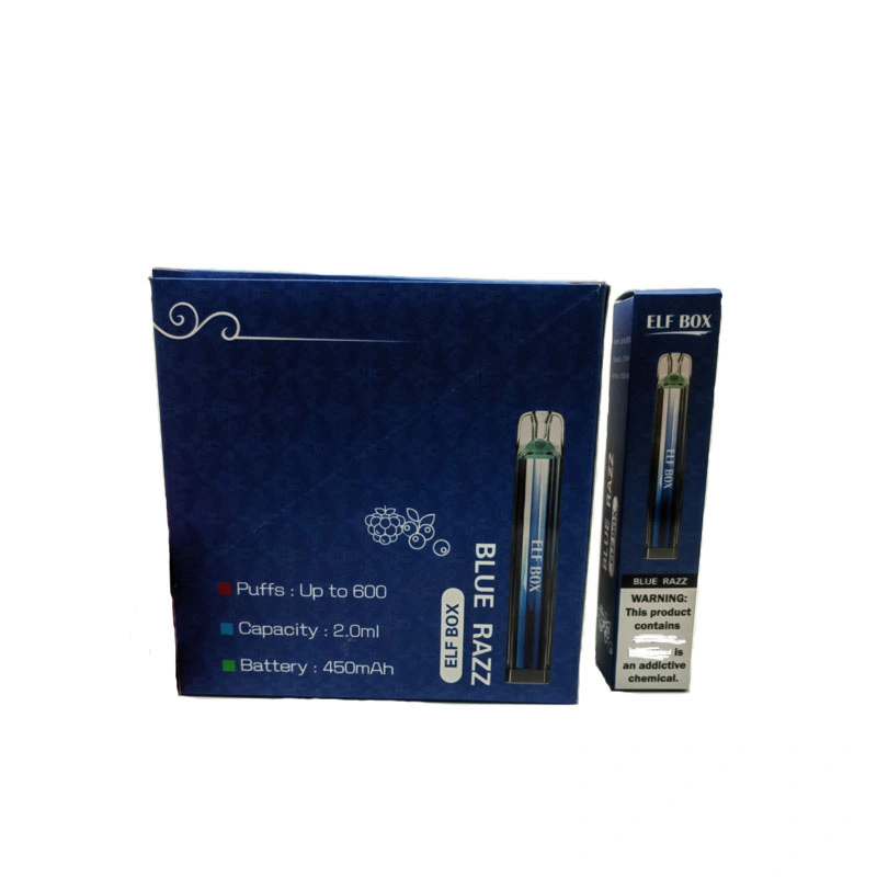 Elf Box 600 Puffs Wholesale Disposable Vape Pen Electronic Cigarette 2ML Pod Crystal Puff 600 450mah Battery