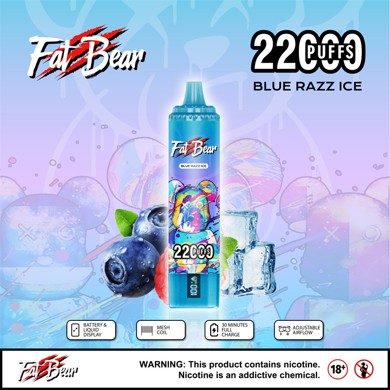 Aivono Fat Bear 22000 Puffs LED Screen Wholesale Disposable Vape Pen Electronic Cigarette Puff 22k Adjustable Airflow