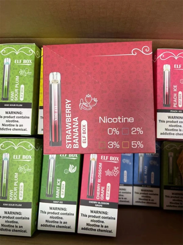Elf Box 600 Puffs Wholesale Disposable Vape Pen Electronic Cigarette 2ML Pod Crystal Puff 600 450mah Battery