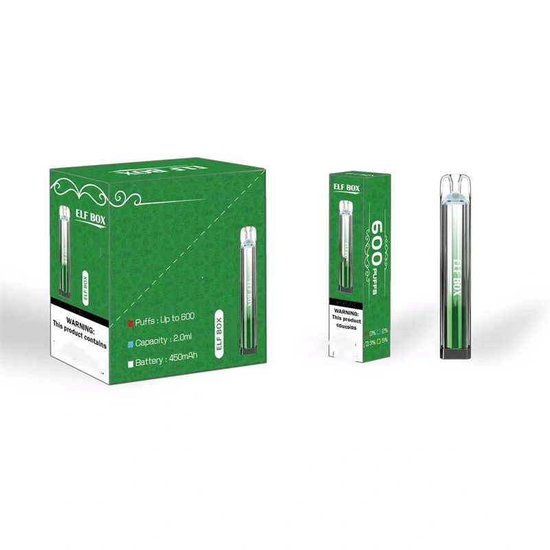 Elf Box 600 Puffs Wholesale Disposable Vape Pen Electronic Cigarette 2ML Pod Crystal Puff 600 450mah Battery