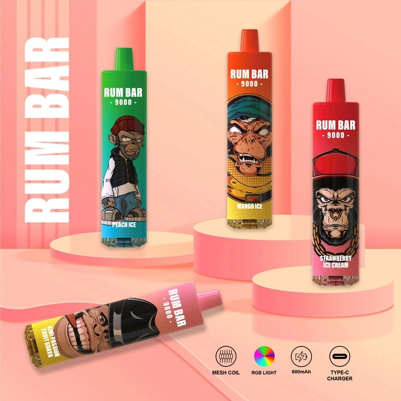 QST Rum Bar 9000 Puffs Wholesale Disposable Electronic Cigarette 18ML Mesh Coil Pod 600mah Rechageable Battery Puff 9k Vape Pen