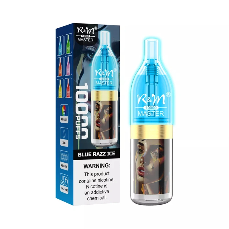 R&M Master 10000 Puffs Wholesale Disposable Vape RandM Electronic Cigarette 20ml E liquid RGB Light Rechargable Battery Minimum Order 500pcs