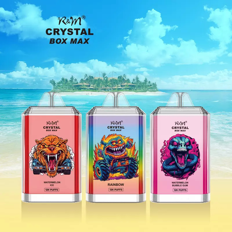 R&M RandM Crystal Box Max 12000 Puffs Wholesale Disposable Vape Electronic Cigarette 20ml E liquid Rechargable Battery Pen