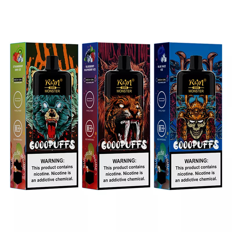 R&M Monster 6000 Puffs Wholesale Disposable I Vape Pen Electronic Cigarette 13ml E liquid Rechargable Battery