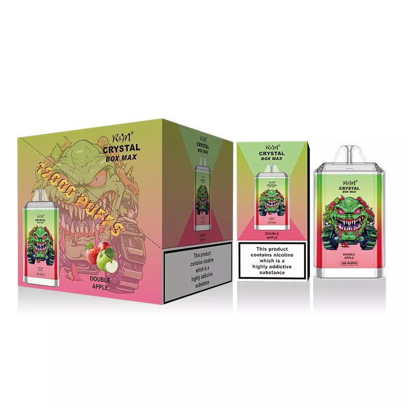 R&M RandM Crystal Box Max 12000 Puffs Wholesale Disposable Vape Electronic Cigarette 20ml E liquid Rechargable Battery Pen Minimum Order 500pcs