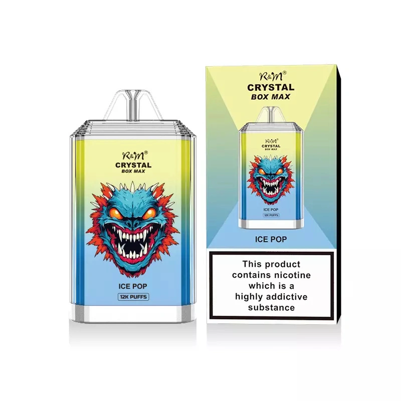 R&M RandM Crystal Box Max 12000 Puffs Wholesale Disposable Vape Electronic Cigarette 20ml E liquid Rechargable Battery Pen Minimum Order 500pcs