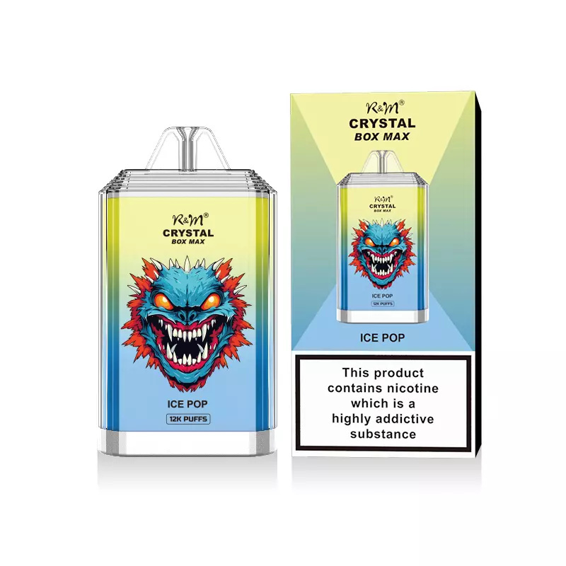 R&M RandM Crystal Box Max 12000 Puffs Wholesale Disposable Vape Electronic Cigarette 20ml E liquid Rechargable Battery Pen Minimum Order 500pcs