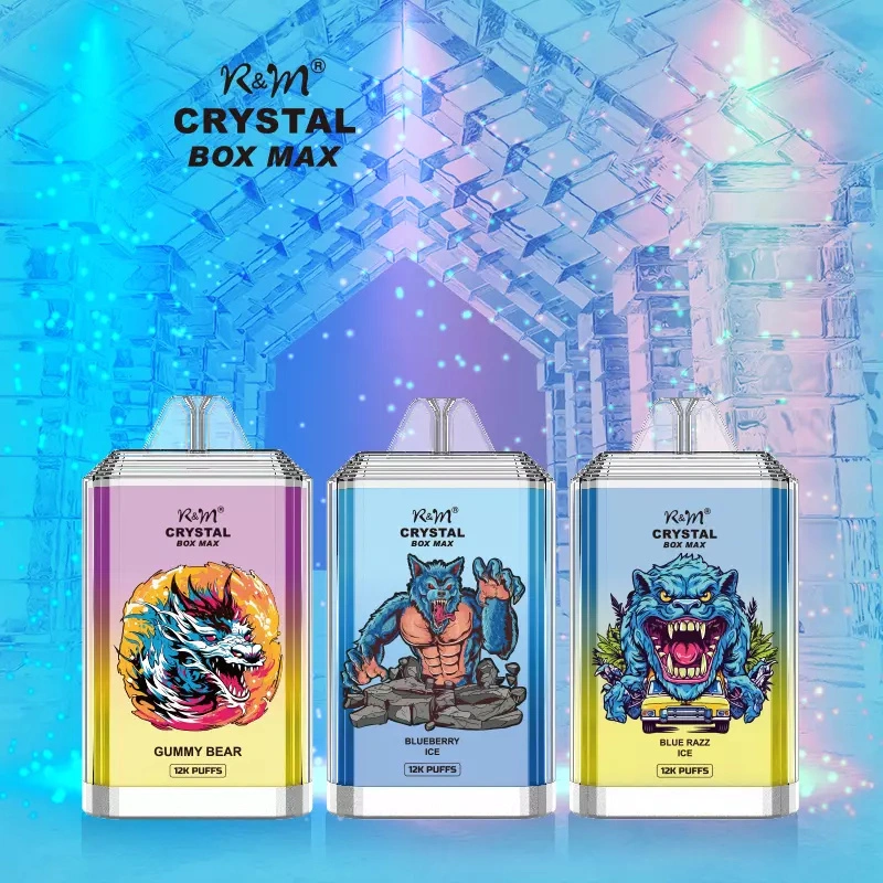 R&M RandM Crystal Box Max 12000 Puffs Wholesale Disposable Vape Electronic Cigarette 20ml E liquid Rechargable Battery Pen
