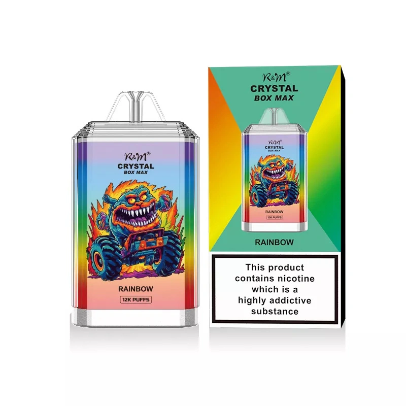 R&M RandM Crystal Box Max 12000 Puffs Wholesale Disposable Vape Electronic Cigarette 20ml E liquid Rechargable Battery Pen Minimum Order 500pcs