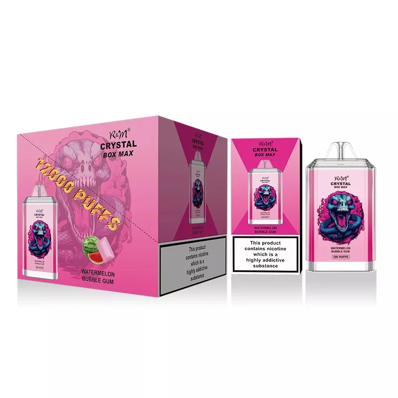 R&M RandM Crystal Box Max 12000 Puffs Wholesale Disposable Vape Electronic Cigarette 20ml E liquid Rechargable Battery Pen Minimum Order 500pcs