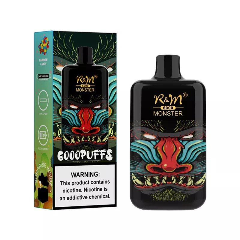 R&M Monster 6000 Puffs Wholesale Disposable I Vape Pen Electronic Cigarette 13ml E liquid Rechargable Battery