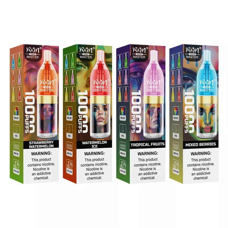 R&M Master 10000 Puffs Wholesale Disposable Vape RandM Electronic Cigarette 20ml E liquid RGB Light Rechargable Battery