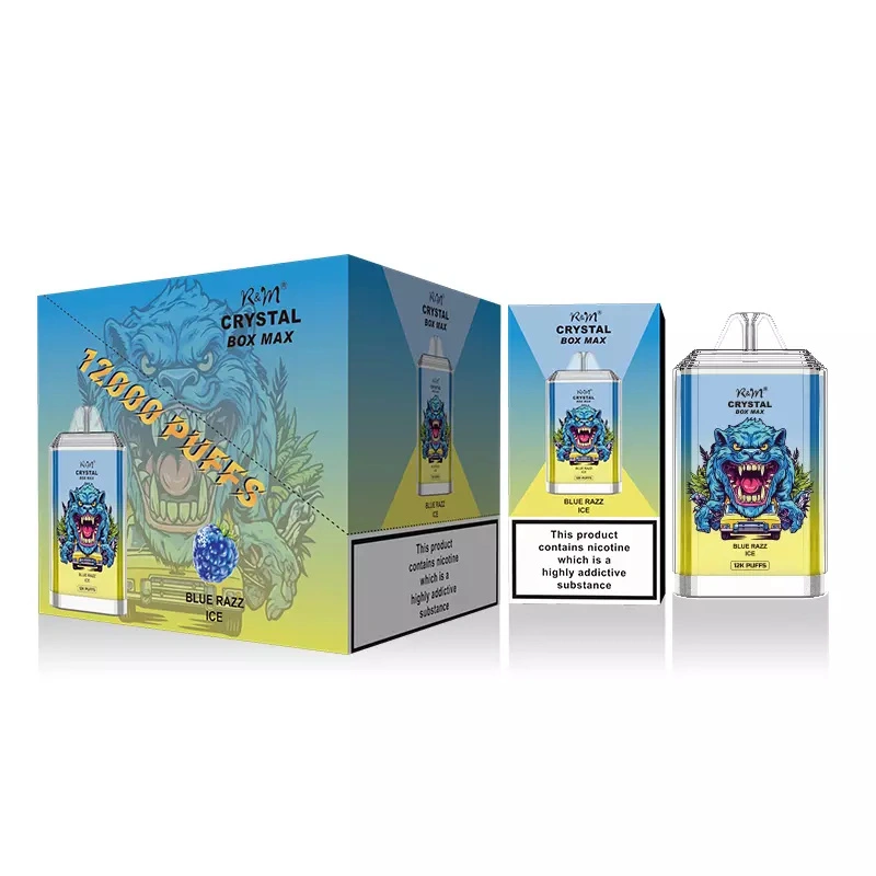R&M RandM Crystal Box Max 12000 Puffs Wholesale Disposable Vape Electronic Cigarette 20ml E liquid Rechargable Battery Pen Minimum Order 500pcs