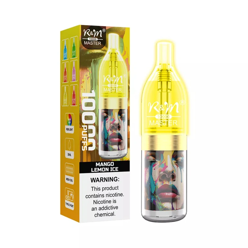R&M Master 10000 Puffs Wholesale Disposable Vape RandM Electronic Cigarette 20ml E liquid RGB Light Rechargable Battery Minimum Order 500pcs