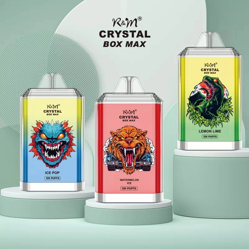 R&M RandM Crystal Box Max 12000 Puffs Wholesale Disposable Vape Electronic Cigarette 20ml E liquid Rechargable Battery Pen