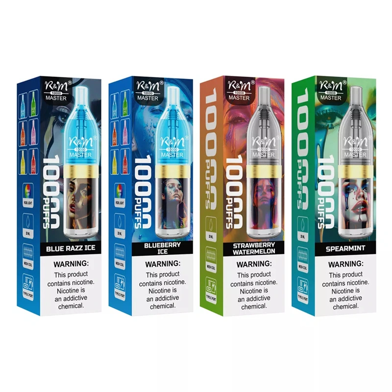 R&M Master 10000 Puffs Wholesale Disposable Vape RandM Electronic Cigarette 20ml E liquid RGB Light Rechargable Battery
