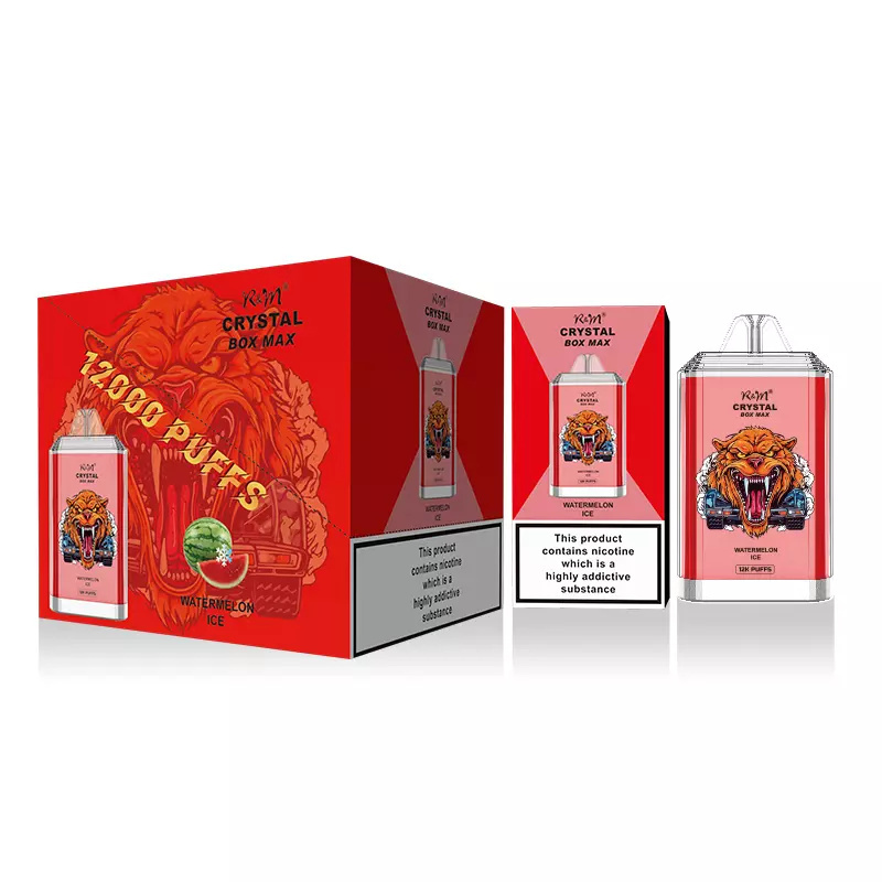 R&M RandM Crystal Box Max 12000 Puffs Wholesale Disposable Vape Electronic Cigarette 20ml E liquid Rechargable Battery Pen Minimum Order 500pcs
