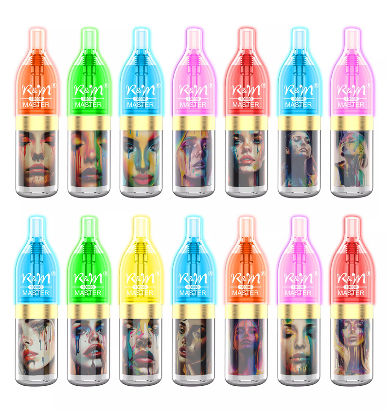 R&M Master 10000 Puffs Wholesale Disposable Vape RandM Electronic Cigarette 20ml E liquid RGB Light Rechargable Battery