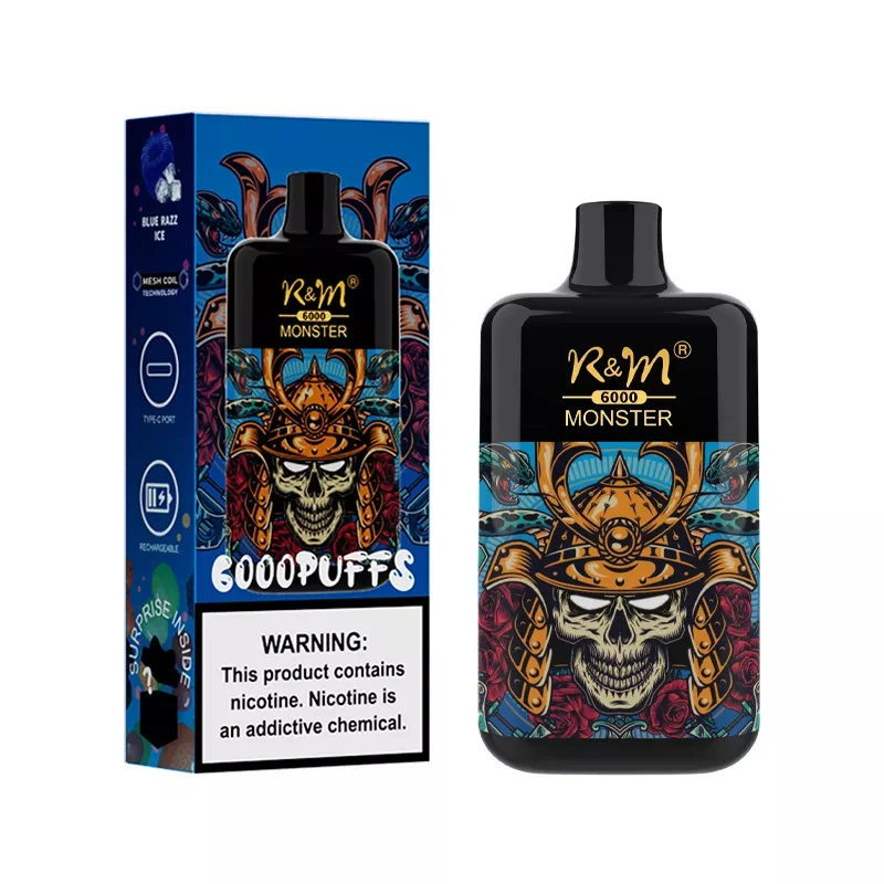R&M Monster 6000 Puffs WholesaleI Vape Disposable Electronic Cigarette 13ml E liquid Rechargable Battery Pen Minimum Order 500pcs