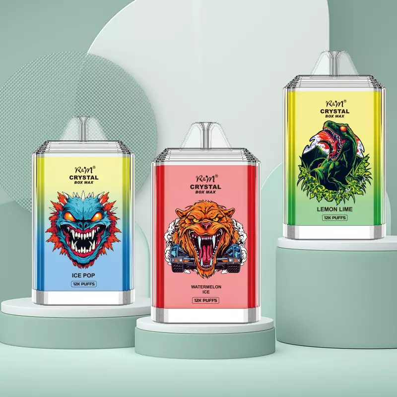 R&M RandM Crystal Box Max 12000 Puffs Wholesale Disposable Vape Electronic Cigarette 20ml E liquid Rechargable Battery Pen