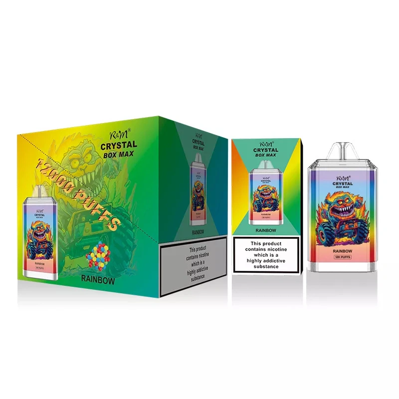 R&M RandM Crystal Box Max 12000 Puffs Wholesale Disposable Vape Electronic Cigarette 20ml E liquid Rechargable Battery Pen