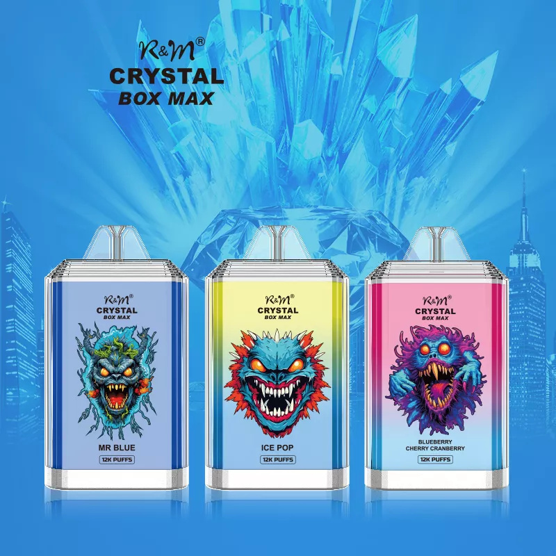 R&M RandM Crystal Box Max 12000 Puffs Wholesale Disposable Vape Electronic Cigarette 20ml E liquid Rechargable Battery Pen
