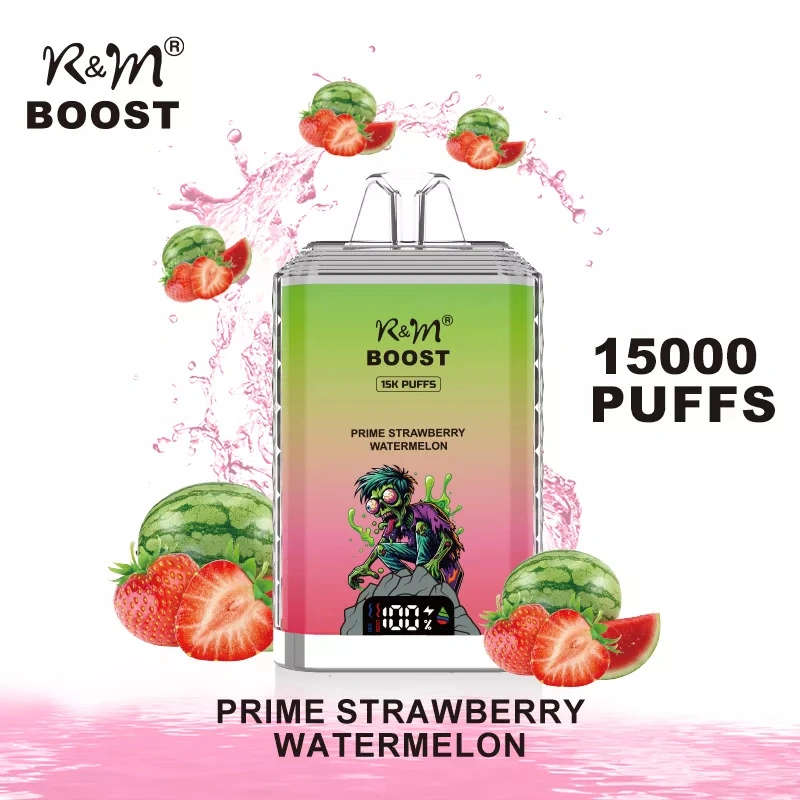R&M Boost 15000 Puffs Wholesale Vape Randm Crystal Disposable Electronic Cigarette LED Screen Dual Mesh Coil Rechargeable  Pen Minimum Order 500pcs
