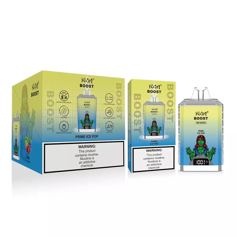 R&M Boost 15000 Puffs Wholesale Randm Crystal Disposable Electronic Cigarette LED Screen Dual Mesh Coil Rechargeable Vape Pen