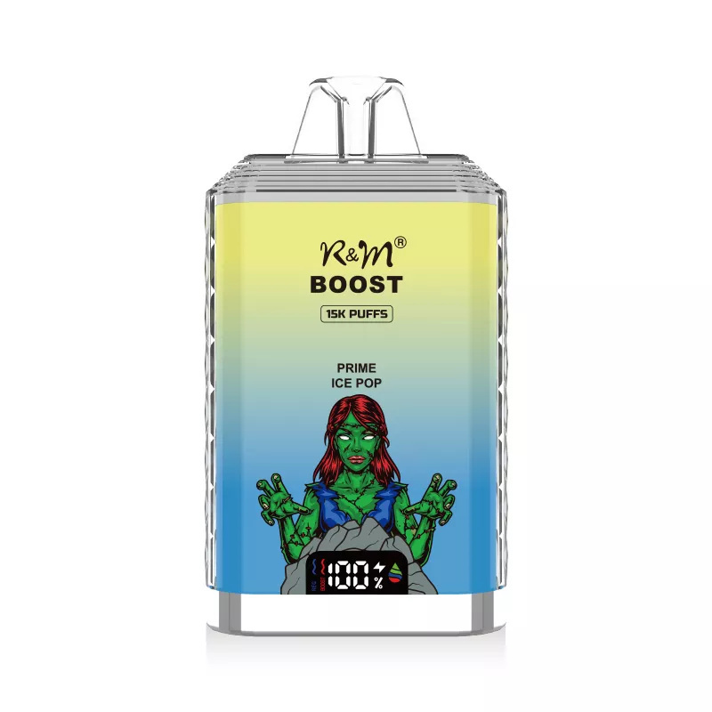 R&M Boost 15000 Puffs Wholesale Randm Crystal Disposable Electronic Cigarette LED Screen Dual Mesh Coil Rechargeable Vape Pen