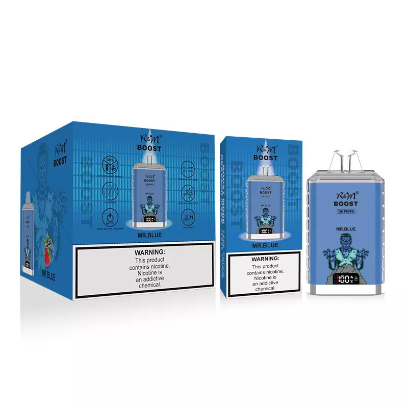 R&M Boost 15000 Puffs Wholesale Randm Crystal Disposable Electronic Cigarette LED Screen Dual Mesh Coil Rechargeable Vape Pen