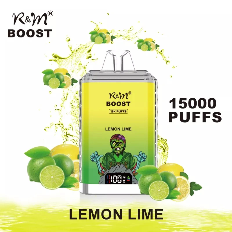 R&M Boost 15000 Puffs Wholesale Vape Randm Crystal Disposable Electronic Cigarette LED Screen Dual Mesh Coil Rechargeable  Pen Minimum Order 500pcs
