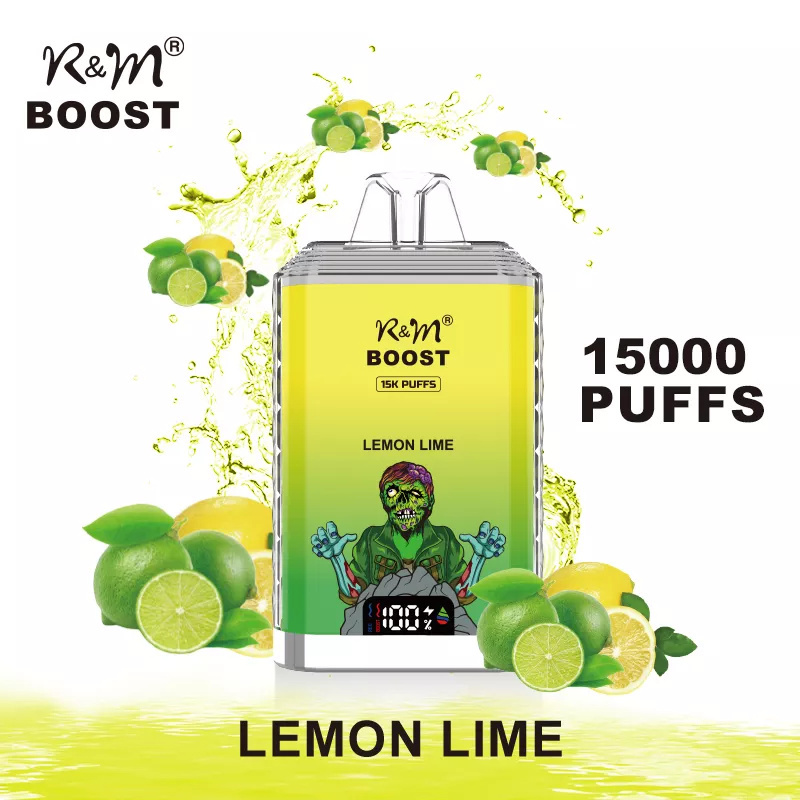 R&M Boost 15000 Puffs Wholesale Vape Randm Crystal Disposable Electronic Cigarette LED Screen Dual Mesh Coil Rechargeable  Pen Minimum Order 500pcs