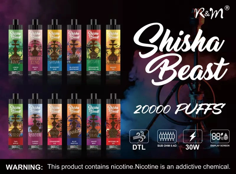 R&M Shisha Beast  20000 Puffs LED Screen Wholesale Randm Disposable Electronic Cigarette Sub ohm 0.4Ω Support Lung Suction Vape Pen