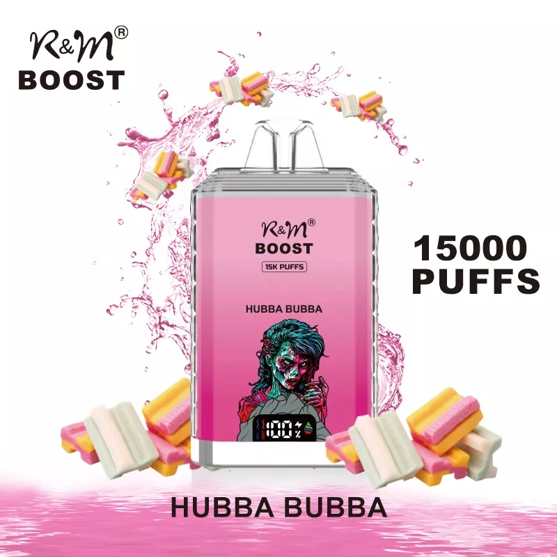 R&M Boost 15000 Puffs Wholesale Vape Randm Crystal Disposable Electronic Cigarette LED Screen Dual Mesh Coil Rechargeable  Pen Minimum Order 500pcs