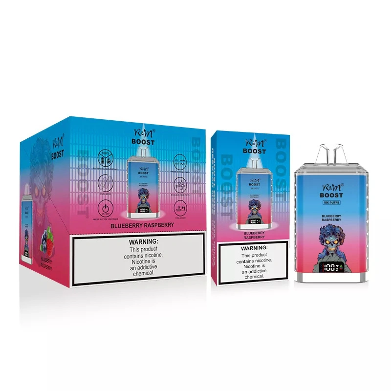 R&M Boost 15000 Puffs Wholesale Randm Crystal Disposable Electronic Cigarette LED Screen Dual Mesh Coil Rechargeable Vape Pen