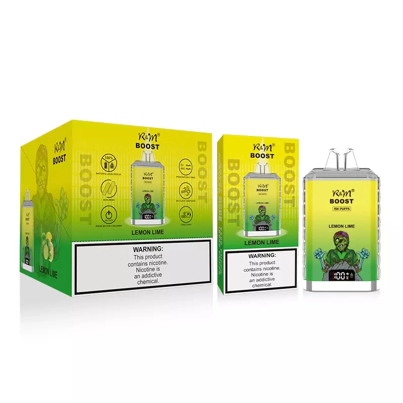 R&M Boost 15000 Puffs Wholesale Randm Crystal Disposable Electronic Cigarette LED Screen Dual Mesh Coil Rechargeable Vape Pen